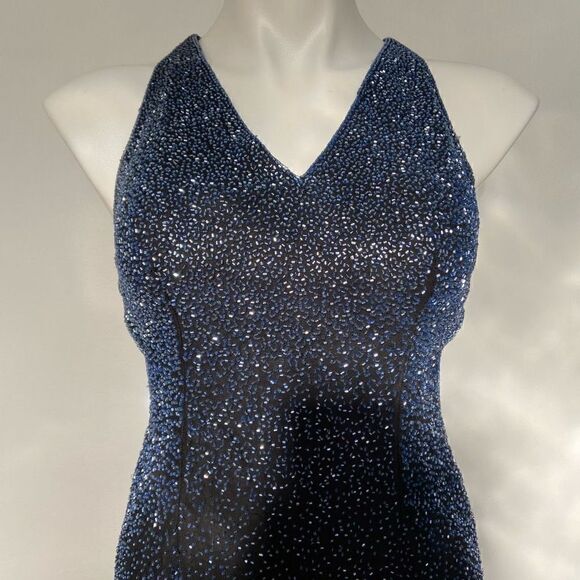 Scala Y2K Fully Beaded Silk Formal Dress Prom - Picture 7 of 15